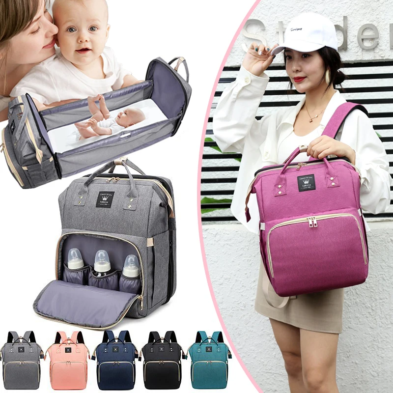 Custom printed luxury baby care travel tote folding crib usb diaper bag backpack with changing mat bed
Custom printed luxury baby care travel tote folding crib usb diaper bag backpack with changing mat bed