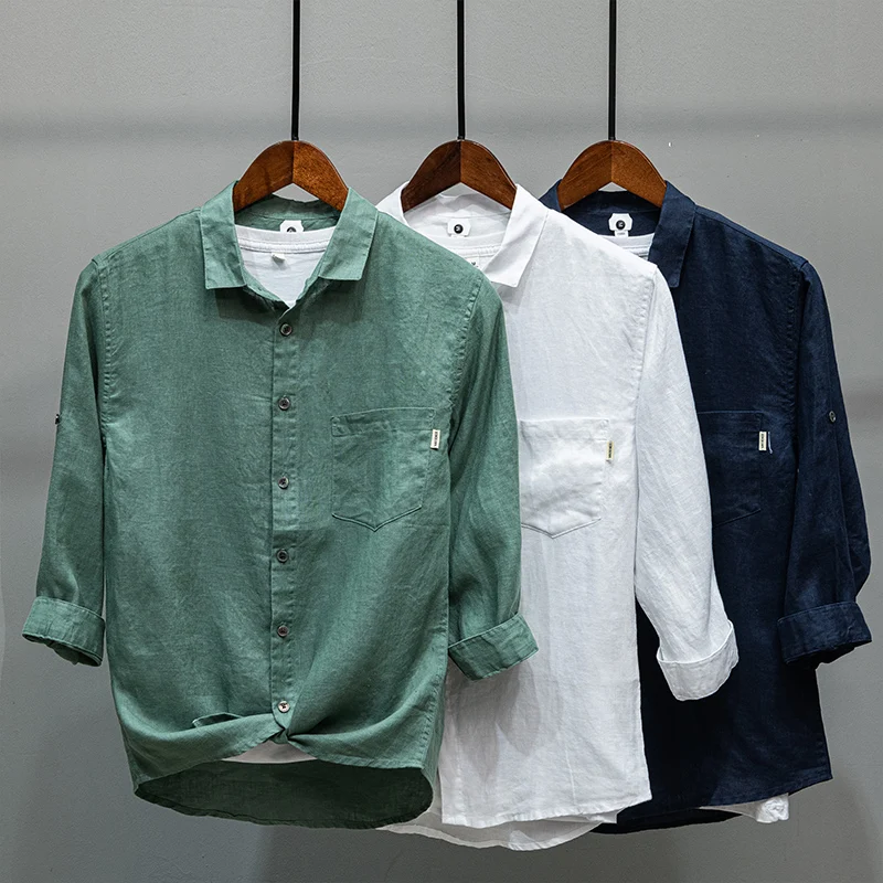 Aamzon Hot Selling 100% Linen Casual Formal Shirt Solid Colour 3/4 Sleeve Shirt Soft Front Pocket Men Formal Shirt, 3 colours
Aamzon Hot Selling 100% Linen Casual Formal Shirt Solid Colour 3/4 Sleeve Shirt Soft Front Pocket Men Formal Shirt, 3 colours