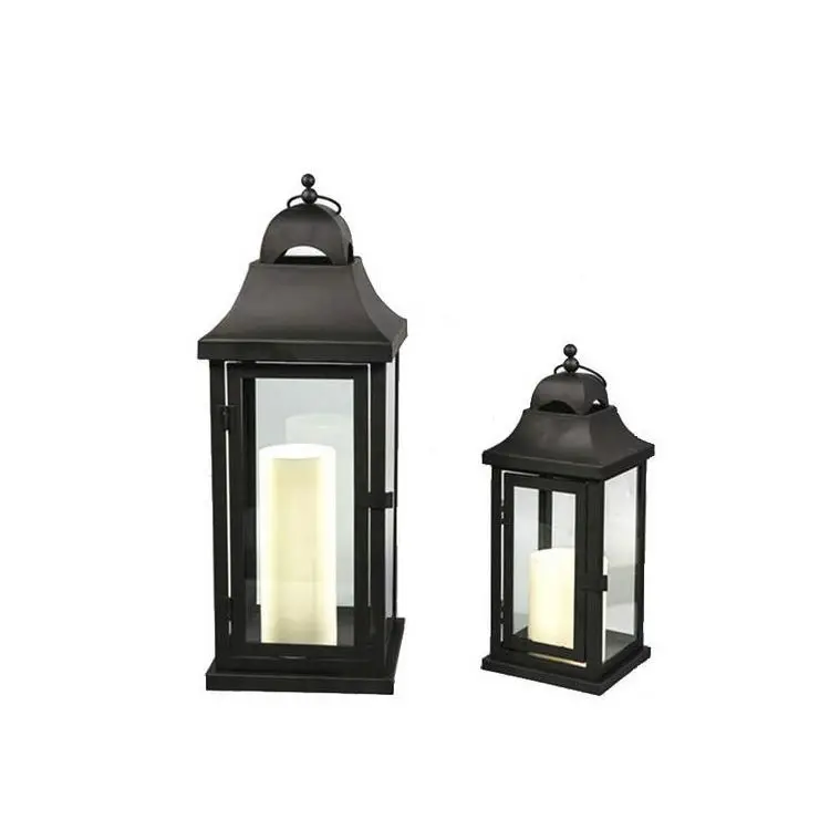 Hot sale high quality popular large big garden metal moroccan lanterns with flameless candle
