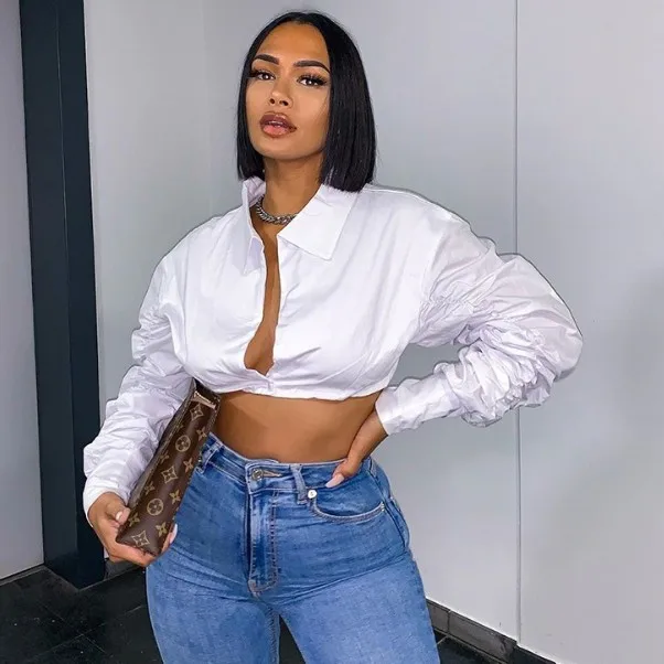 A00119D New design V Neck Rucehd White Puff Blouse Shirts Women Long Sleeve Fashion Fall 2021 Clothing, Black
A00119D New design V Neck Rucehd White Puff Blouse Shirts Women Long Sleeve Fashion Fall 2021 Clothing, Black