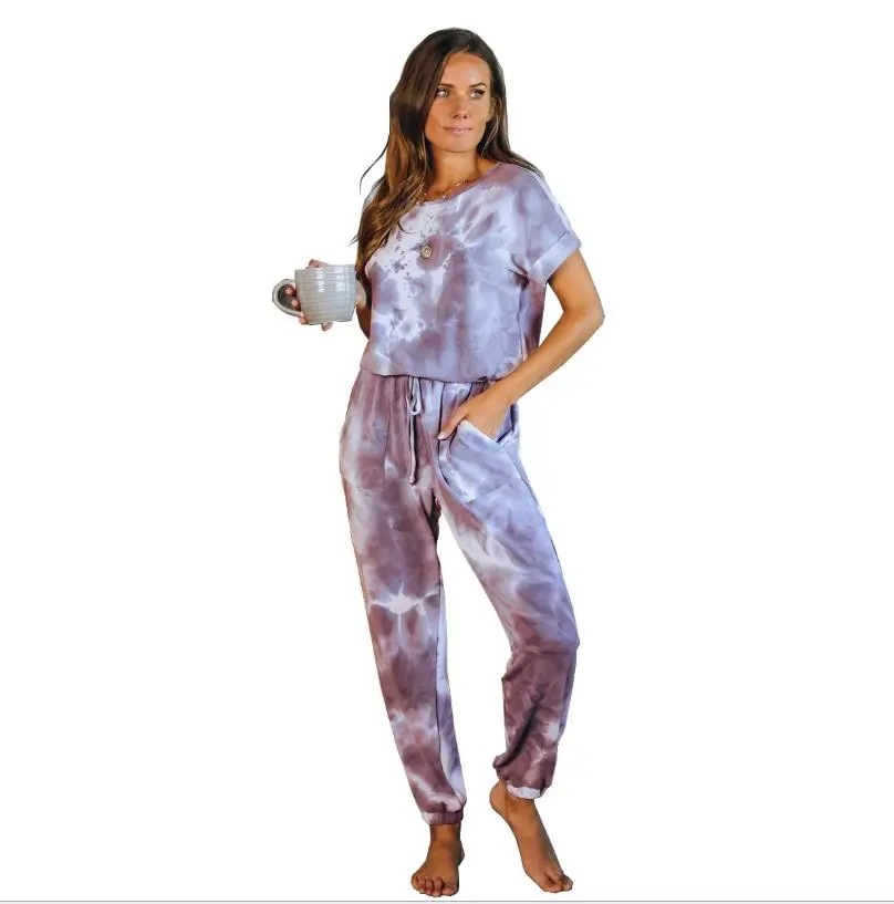 European And American Pajamas Women's Summer Short Sleeve Pants Two Piece Set, Customized
European And American Pajamas Women's Summer Short Sleeve Pants Two Piece Set, Customized