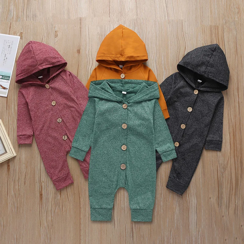 Fall Winter Toddler Designer Clothes Infant Boys Girl Cotton Button Baby Hooded Romper Jumpsuit, Photo showed and customized color
Fall Winter Toddler Designer Clothes Infant Boys Girl Cotton Button Baby Hooded Romper Jumpsuit, Photo showed and customized color