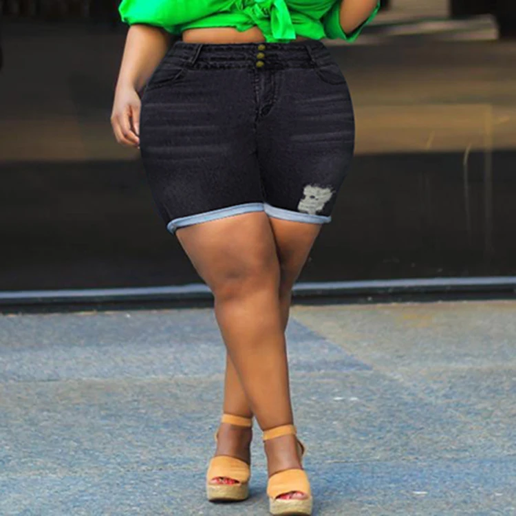 2021 Summer New Arrivals Versatile Plus Size High Waisted Denim Ripped Jeans Shorts Straight Short Pant, Black,light blue,dark blue
2021 Summer New Arrivals Versatile Plus Size High Waisted Denim Ripped Jeans Shorts Straight Short Pant, Black,light blue,dark blue