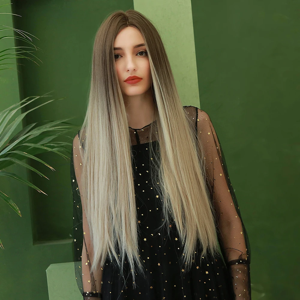 28 inch Black to light gold Long straight hair Intermediate Score bangs Rose elastic net hat
28 inch Black to light gold Long straight hair Intermediate Score bangs Rose elastic net hat