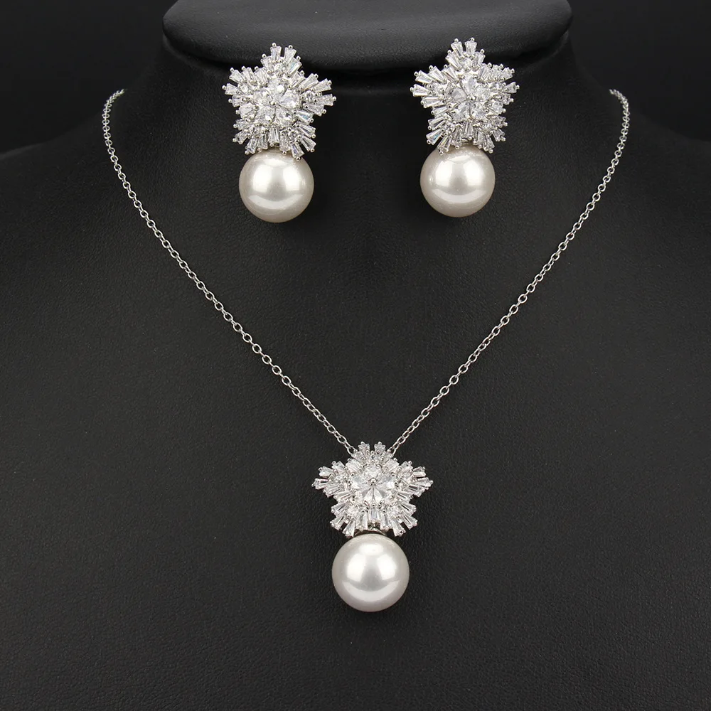 Minimalist Snowflake Pearl Zircon Necklace Earrings Jewelry Set Bridal Wedding Jewelry Sets
Minimalist Snowflake Pearl Zircon Necklace Earrings Jewelry Set Bridal Wedding Jewelry Sets