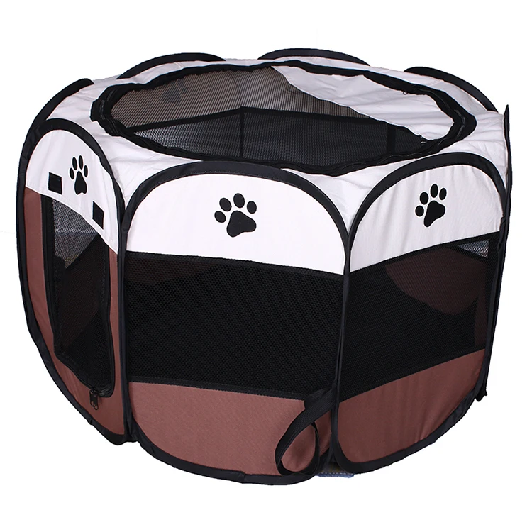 

Creative New Design Oxford Cloth Glue Mesh Pet Dog Carry Bag Foldable Octagonal Pet Cage, As picture