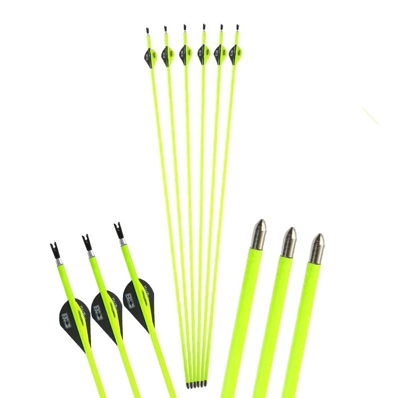 

12Pcs 30inch Carbon Steel Arrows Tip For Recurve & Compound Bow Hunting Archery