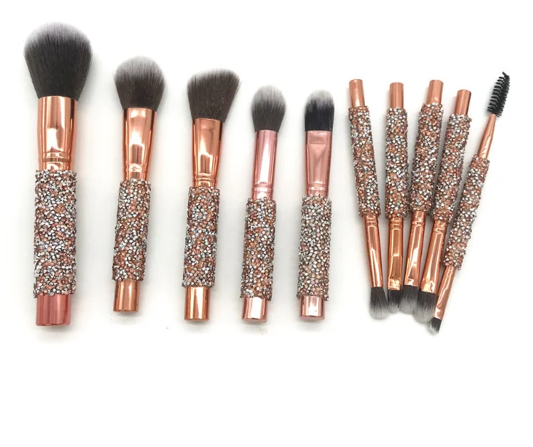 Bling Crystal Handle Diamond 10Pcs Glitter Custom Logo Other Makeup Brushes Set
Bling Crystal Handle Diamond 10Pcs Glitter Custom Logo Other Makeup Brushes Set