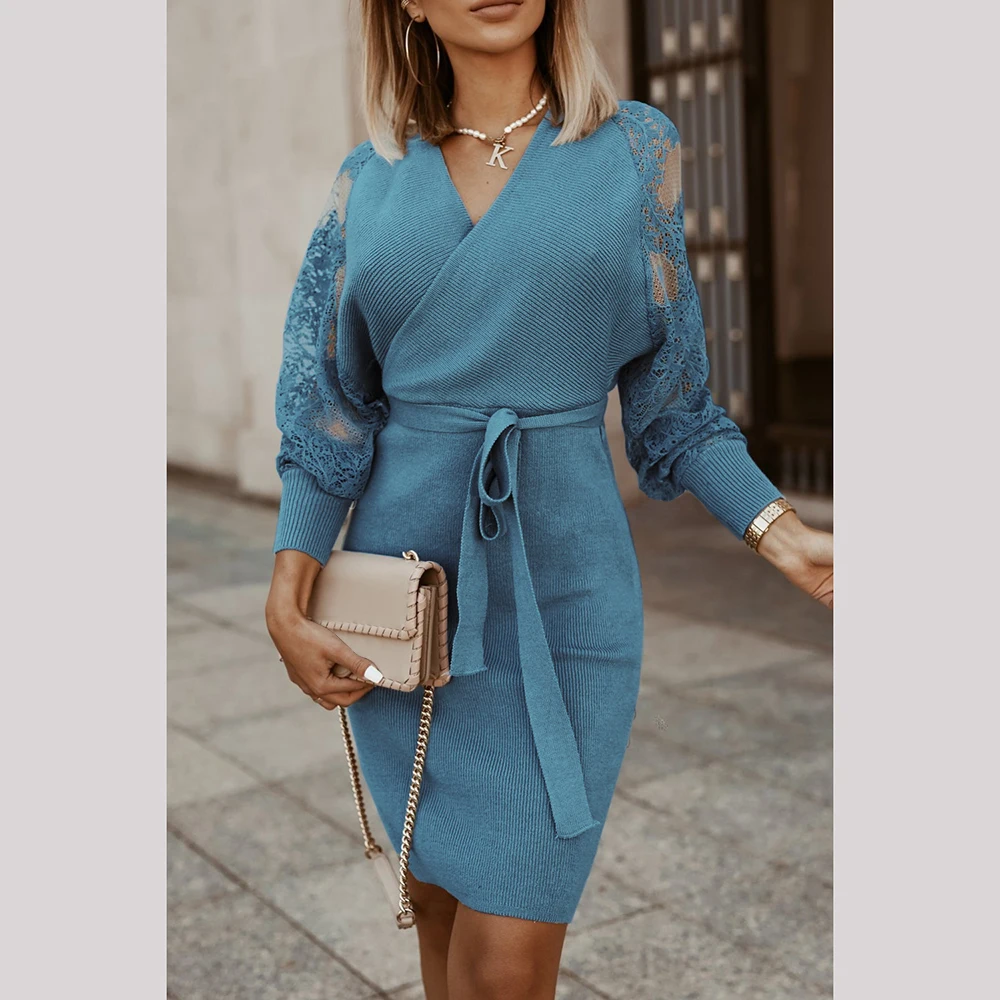 2021 womens casual dresses High Fashion Temperament Long Sleeve Lacing Knit Autumn Dress Women Sweater Dress, Photo color
2021 womens casual dresses High Fashion Temperament Long Sleeve Lacing Knit Autumn Dress Women Sweater Dress, Photo color