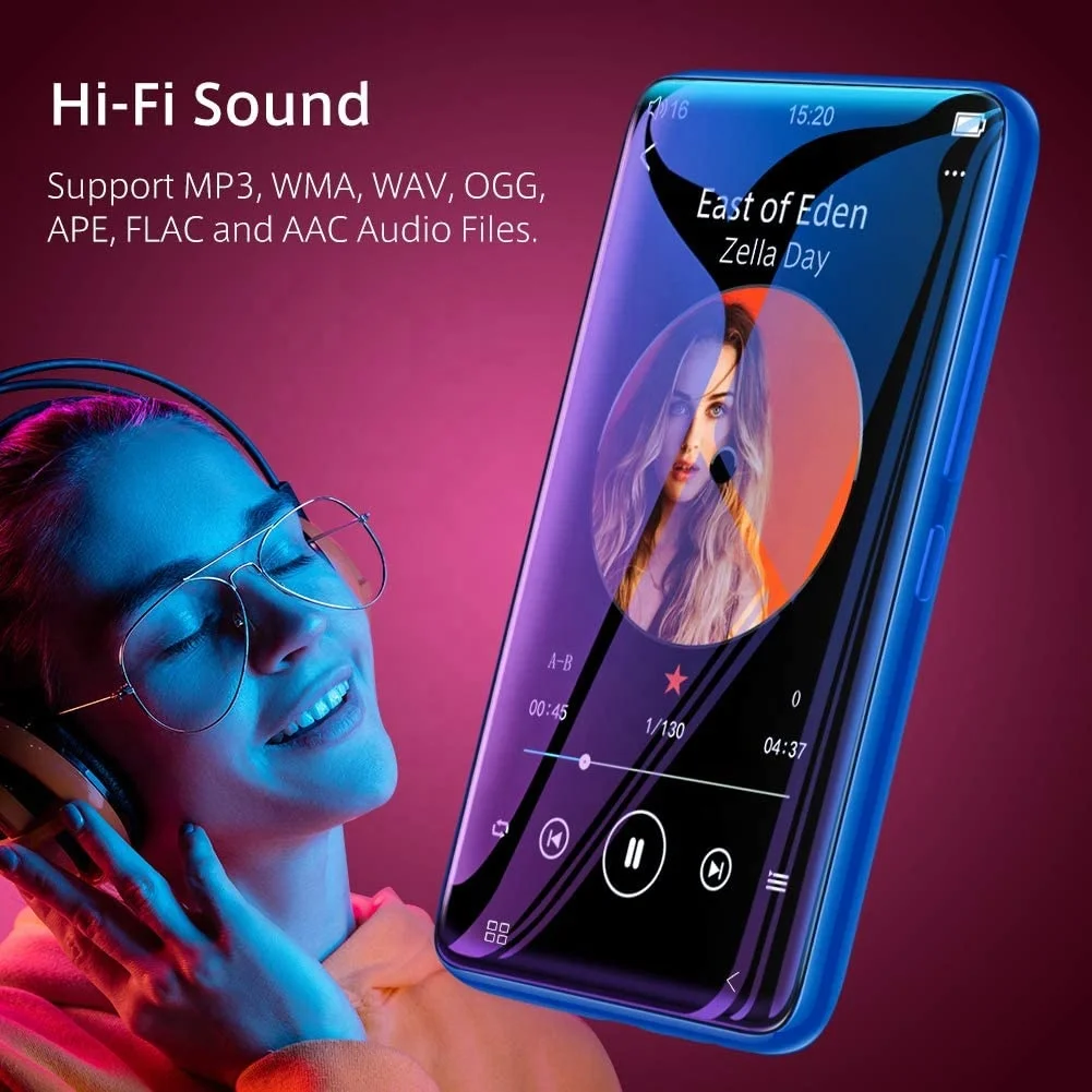 

MP3 Player with Speaker 4.0" Full Touchscreen HD Video Mp4 Player 8GB Portable HiFi Lossless Sound Mp3 Music Player with FM