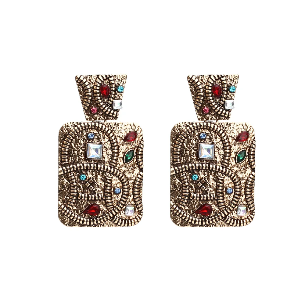 Fashion Women Geometry Square Earrings Personality Vintage Crystal Pendant Earrings Jewelry (KER490), Same as the picture
Fashion Women Geometry Square Earrings Personality Vintage Crystal Pendant Earrings Jewelry (KER490), Same as the picture