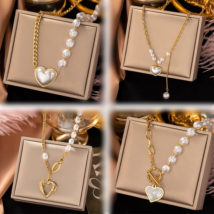 Dainty Hip Hop Real Gold Plated Stainless Steel Baroque Pearl Heart Pendant Necklace Women Sanke Butterfly Necklace Jewelry
Dainty Hip Hop Real Gold Plated Stainless Steel Baroque Pearl Heart Pendant Necklace Women Sanke Butterfly Necklace Jewelry
