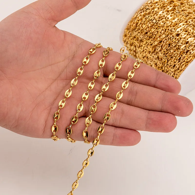 Stainless steel 18k real gold plated chain for necklace bracelet chain jewelry making diy, As pic
Stainless steel 18k real gold plated chain for necklace bracelet chain jewelry making diy, As pic