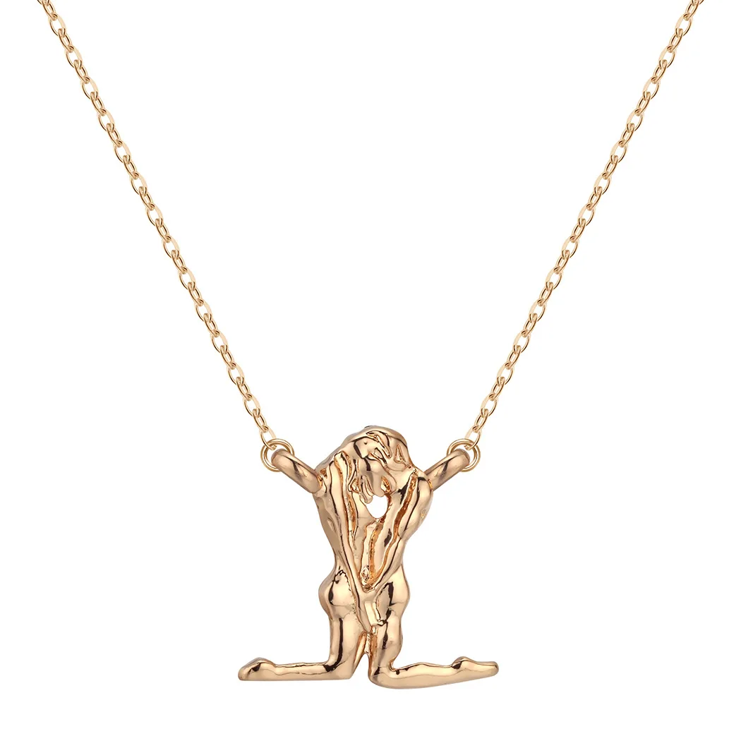 Lotus gold plated Original freedom female body abstract art pendant necklace, Silver
Lotus gold plated Original freedom female body abstract art pendant necklace, Silver