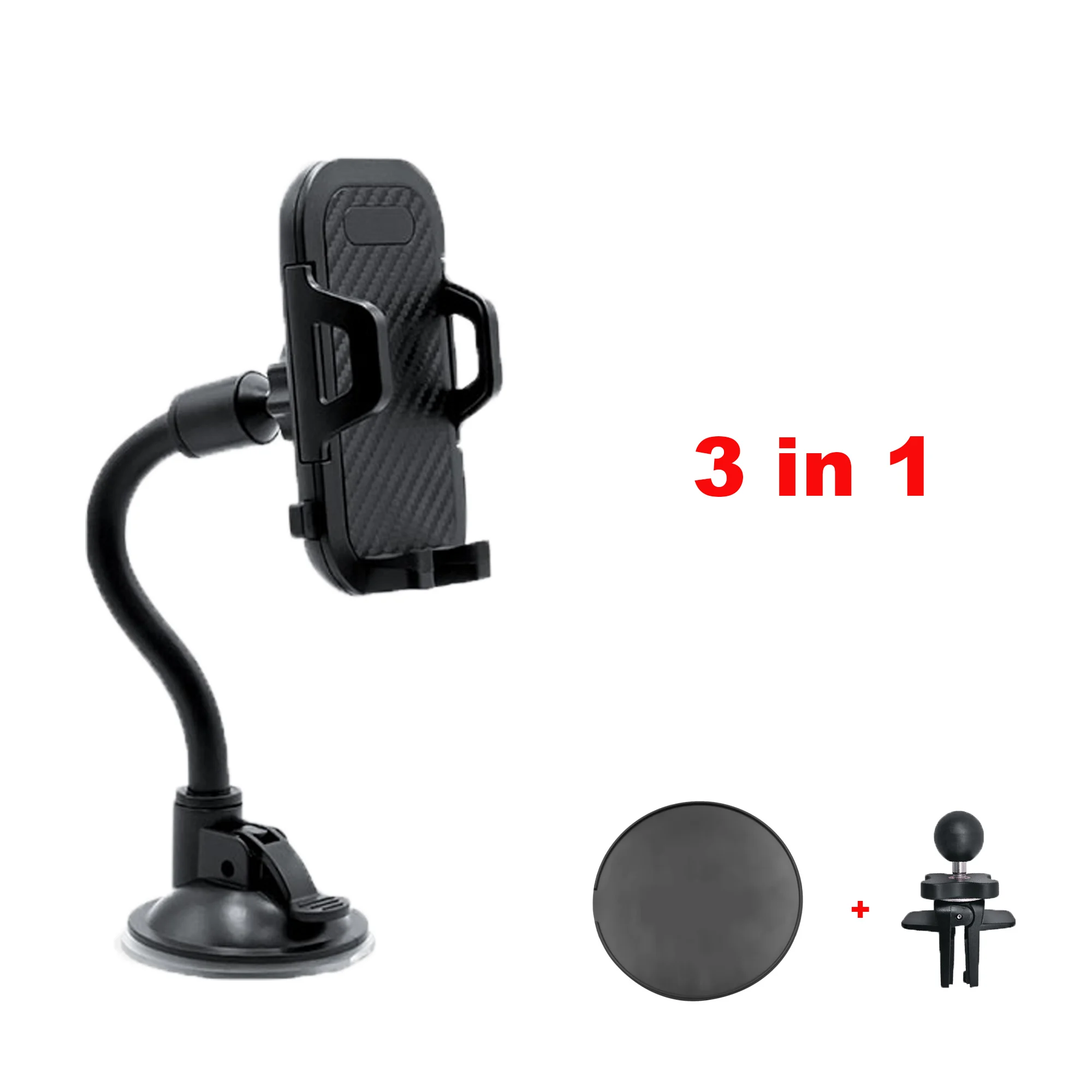 Strong suction cup holder windshield dashboard air vent car 3 in 1 phone mount, Black
Strong suction cup holder windshield dashboard air vent car 3 in 1 phone mount, Black