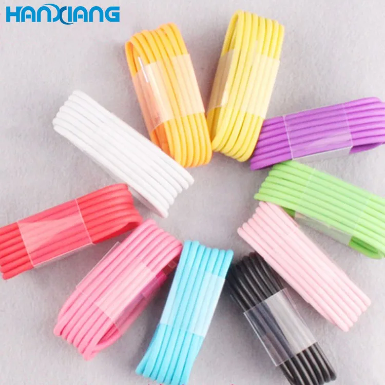 

2021 New Arrivals Wholesale Price PVC Material Fast Charging 2A 1M Round USB Data Charger Cable for Iphone, White,black;pink;blue;purple;light pink;red;yellow;green