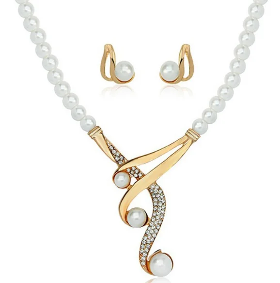 00098-9 European and American jewelry pearl necklace earrings set two piece personality clavicle necklace
00098-9 European and American jewelry pearl necklace earrings set two piece personality clavicle necklace