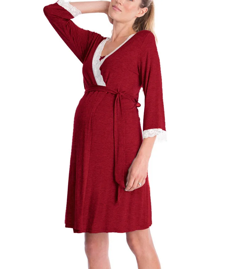 Maternity Robe Nightgown Pregnant Women Nursing Nightwear Pajama Lace Trim Half Sleeve Sleepwear Ropa Mujer Embarazada Premama
Maternity Robe Nightgown Pregnant Women Nursing Nightwear Pajama Lace Trim Half Sleeve Sleepwear Ropa Mujer Embarazada Premama