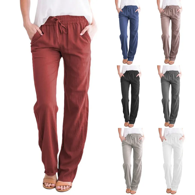 2021 women pant Amazon solid plus size pants cotton hemp drawstring loose casual wide leg, Picture color
2021 women pant Amazon solid plus size pants cotton hemp drawstring loose casual wide leg, Picture color