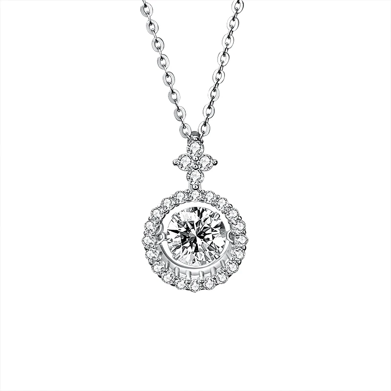 Classic White Gold 925 Sterling Silver Cubic Zirconia Diamond Insert Round Moissanite Necklace
Classic White Gold 925 Sterling Silver Cubic Zirconia Diamond Insert Round Moissanite Necklace