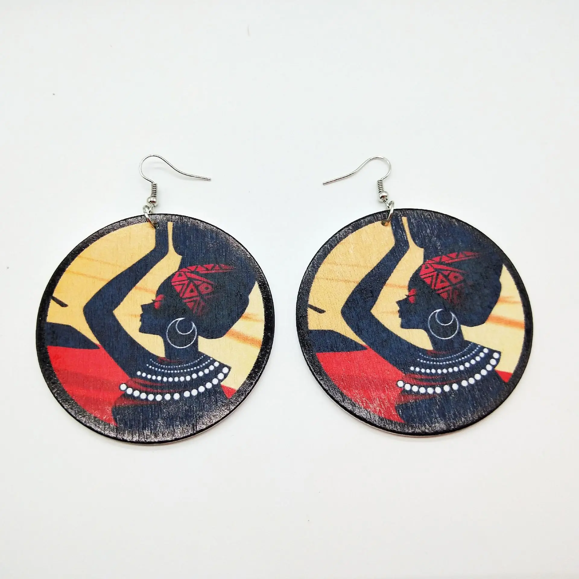 Trendy Female Earrings 60 mm Ethnic Wooden Painted Portrait African Earrings Round Personalized Dancing Women Wooden Earrings
Trendy Female Earrings 60 mm Ethnic Wooden Painted Portrait African Earrings Round Personalized Dancing Women Wooden Earrings