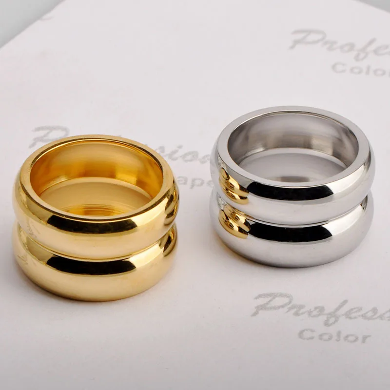 18K Gold Ring Wide Edge Double Layer Texture Stainless Steel Simple Ring Female fashion jewelry 2023
18K Gold Ring Wide Edge Double Layer Texture Stainless Steel Simple Ring Female fashion jewelry 2023