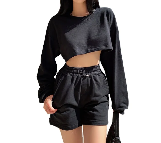 New design fashion crop top long sleeve women hoodies 2 piece set sweatshirt hoodie
New design fashion crop top long sleeve women hoodies 2 piece set sweatshirt hoodie