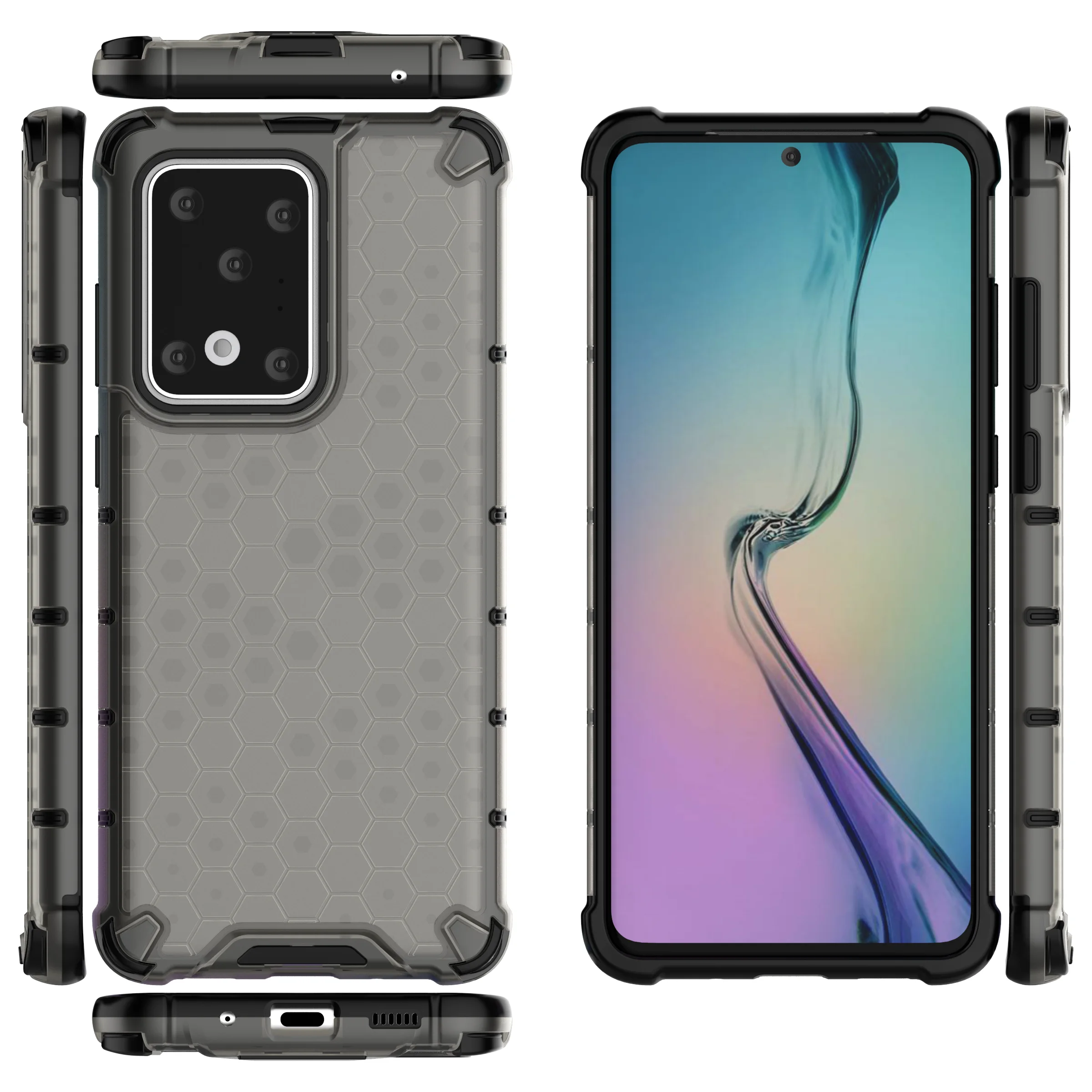 Honeycomb mobile phone case for samsung s20 ultra model,transparent PC TPU 2 in one case for s20 ultra
Honeycomb mobile phone case for samsung s20 ultra model,transparent PC TPU 2 in one case for s20 ultra