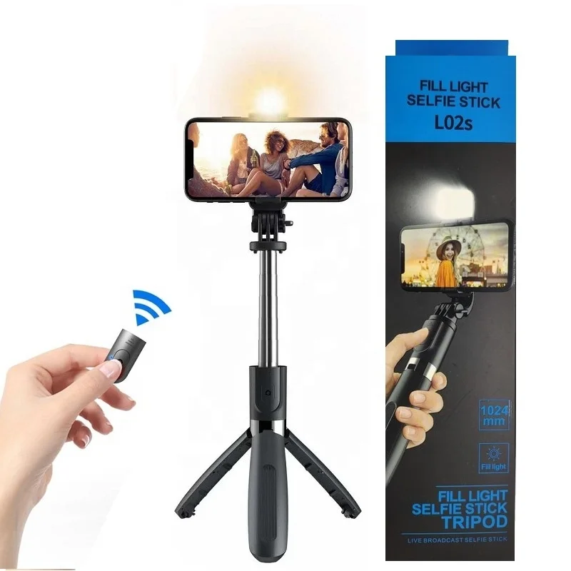 L02s Portable Wireless Remote 4 in 1 Mobile Phone Monopod Selfie Stick Tripod with LED Light
L02s Portable Wireless Remote 4 in 1 Mobile Phone Monopod Selfie Stick Tripod with LED Light