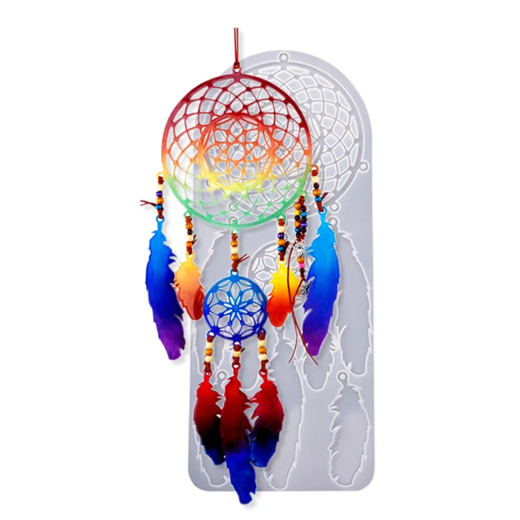 Grey Dream Catcher Boho Feather Fondant Silicone Mold for Chocolate Resin Polymer Clay, As picture
Grey Dream Catcher Boho Feather Fondant Silicone Mold for Chocolate Resin Polymer Clay, As picture