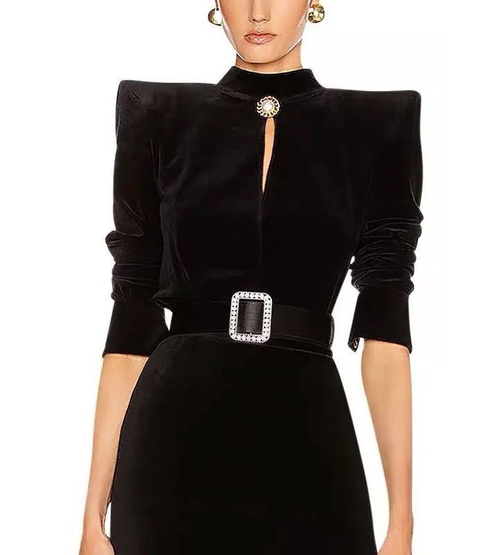 Metal Belt Round Neck Elegant Sexy Dress Women's Clothing 2023 Fall New Canary Slim Temperament Long Sleeve Black Casual Dresses
Metal Belt Round Neck Elegant Sexy Dress Women's Clothing 2023 Fall New Canary Slim Temperament Long Sleeve Black Casual Dresses