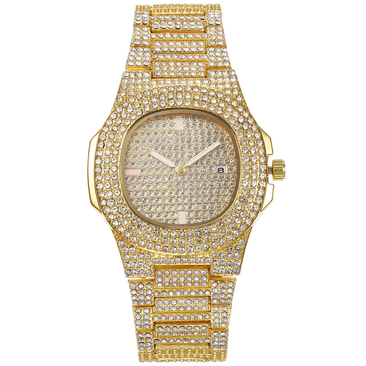 Top Brand High Quality Brass Bling Crystal Quartz Square Men Watch Relojes Shiny Hip Hop Gold Full Diamond Iced Out Watch
Top Brand High Quality Brass Bling Crystal Quartz Square Men Watch Relojes Shiny Hip Hop Gold Full Diamond Iced Out Watch