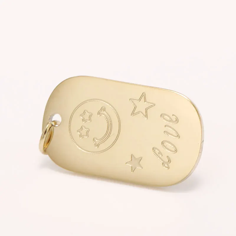 Fashion Engraved Love Smiling Face Dogtag Custom Luxury Earring Charms For Jewelry Making
Fashion Engraved Love Smiling Face Dogtag Custom Luxury Earring Charms For Jewelry Making