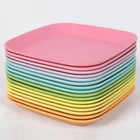 FDA LFGB reusable bamboo fiber eco-friendly compostable food round plate