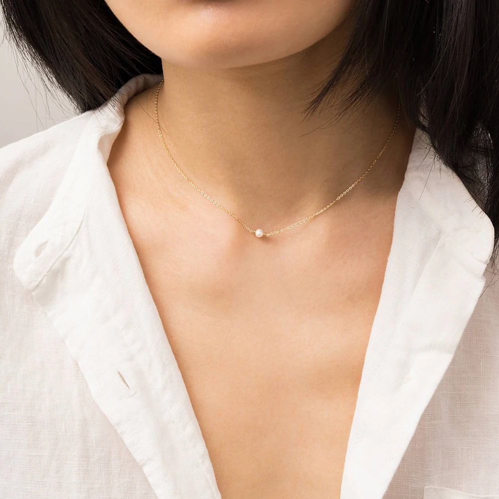 Stainless Steel Gold Plated Jewelry Fashion Collarbone Chain Necklace Exquisite Freshwater Pearl Necklace, Silver/gold color/rose gold color
Stainless Steel Gold Plated Jewelry Fashion Collarbone Chain Necklace Exquisite Freshwater Pearl Necklace, Silver/gold color/rose gold color