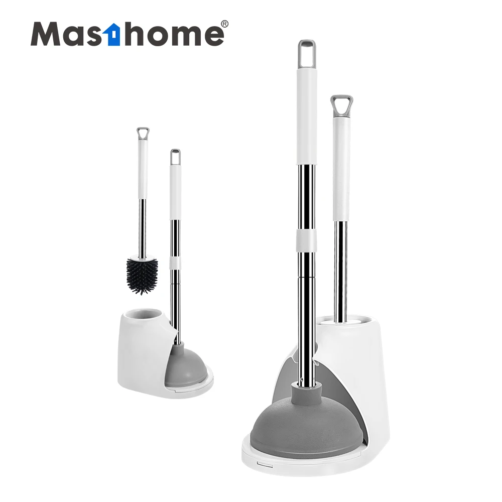 Masthome New Design TPR brush wire toilet brush with TPR Toilet Plunger cost-effective combination, White 
Masthome New Design TPR brush wire toilet brush with TPR Toilet Plunger cost-effective combination, White