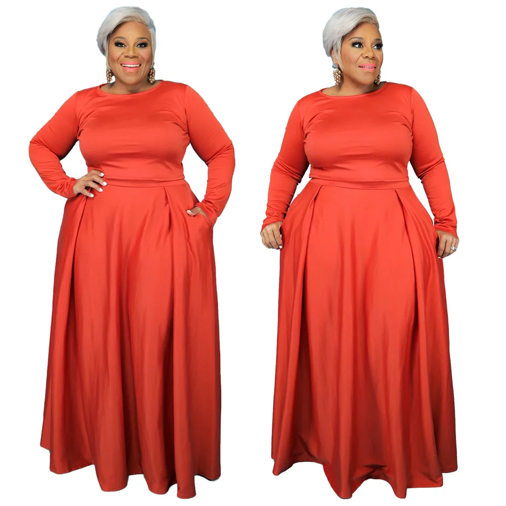 10811-MX80 solid color high waist pleated plus size women's casual dresses sehe fashion
10811-MX80 solid color high waist pleated plus size women's casual dresses sehe fashion