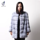 Custom dyed women's genuine 100% natural winter mink fur coat real russian style popular
