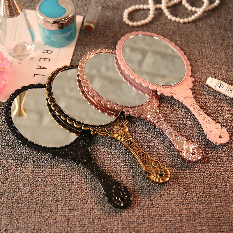 Creative retro pattern handle makeup mirror portable portable hand-held lace mirror beauty tools, 4 colors
Creative retro pattern handle makeup mirror portable portable hand-held lace mirror beauty tools, 4 colors