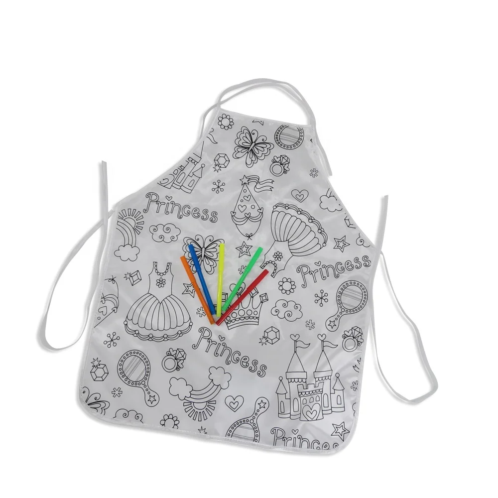 New arriving Nonwoven fashion design kids drawing apron DIY painting apron with pen, White
New arriving Nonwoven fashion design kids drawing apron DIY painting apron with pen, White