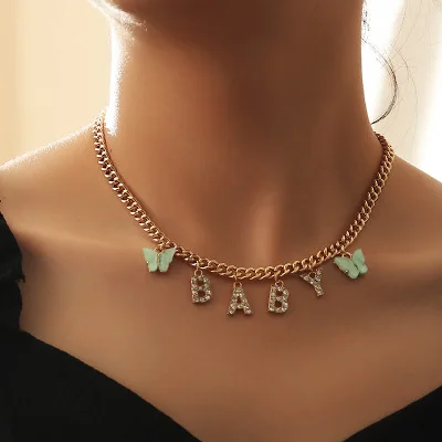 Hot selling jewelry pendant angel butterfly chain choker diamond women letter necklace
Hot selling jewelry pendant angel butterfly chain choker diamond women letter necklace