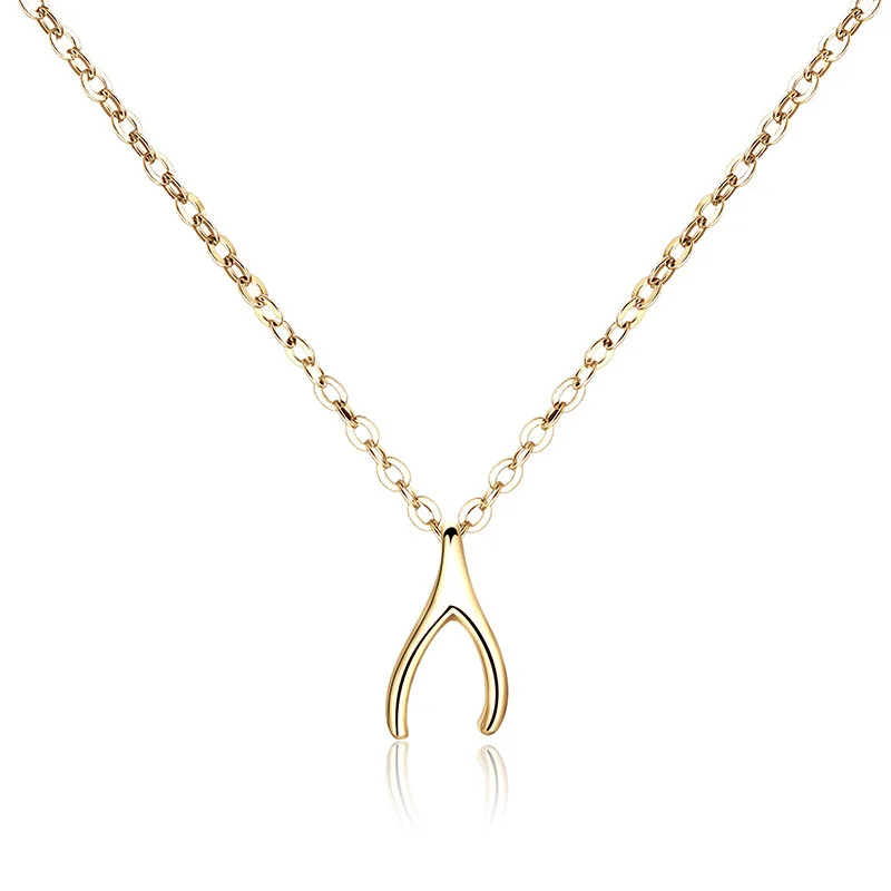 Fashion Jewelry Low MOQ Gold Silver Wishbone Pendant Necklace for Women, Silver color
Fashion Jewelry Low MOQ Gold Silver Wishbone Pendant Necklace for Women, Silver color