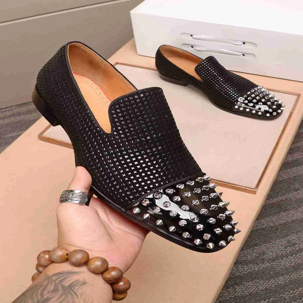 Wholeslaes chris Men's red soft sole leather shoes casual rivet Sequin light fashionable shoes
Wholeslaes chris Men's red soft sole leather shoes casual rivet Sequin light fashionable shoes