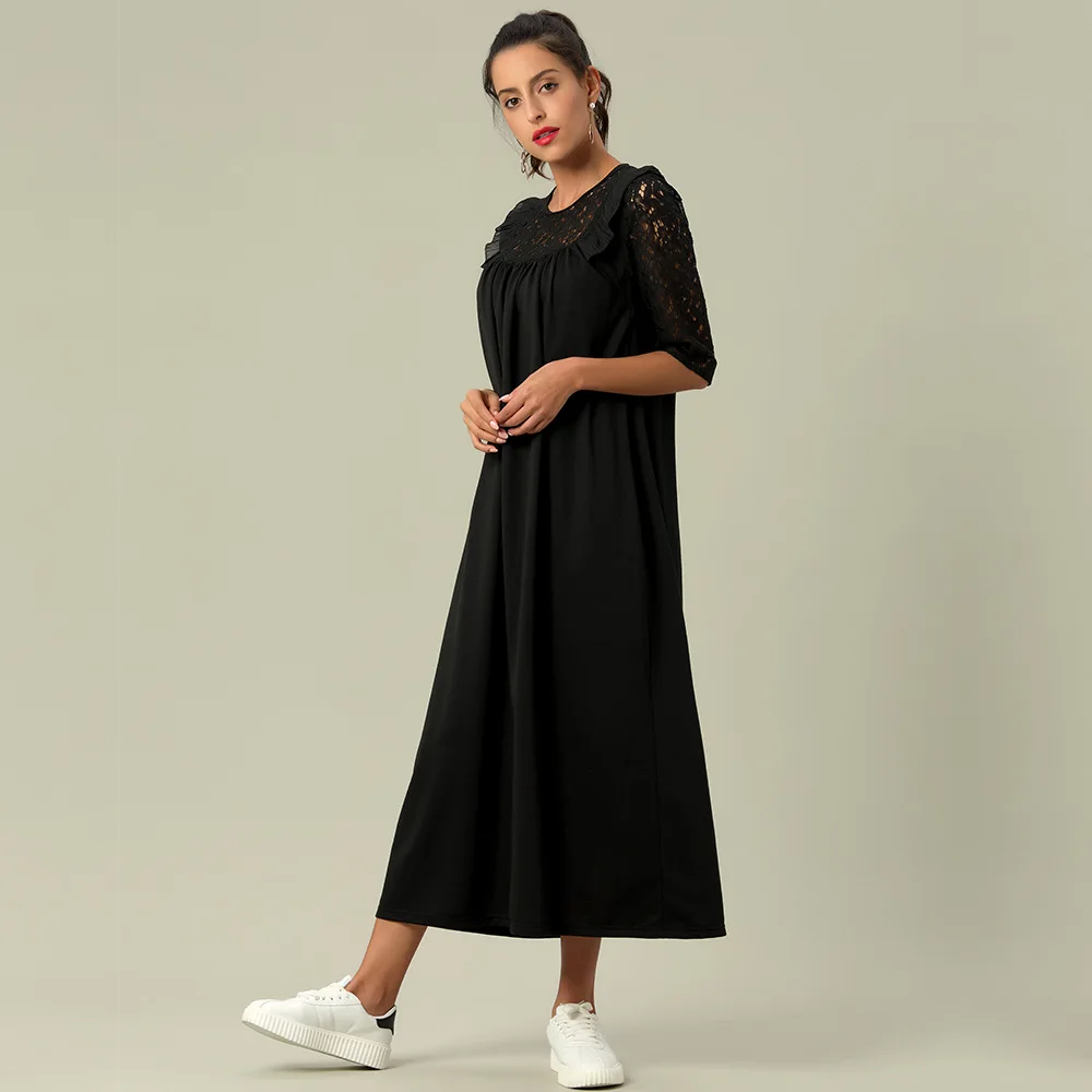100% polyester spring summer high waist loose maxi long pakistani women house lace smocked dress black ladies casual dresses
100% polyester spring summer high waist loose maxi long pakistani women house lace smocked dress black ladies casual dresses