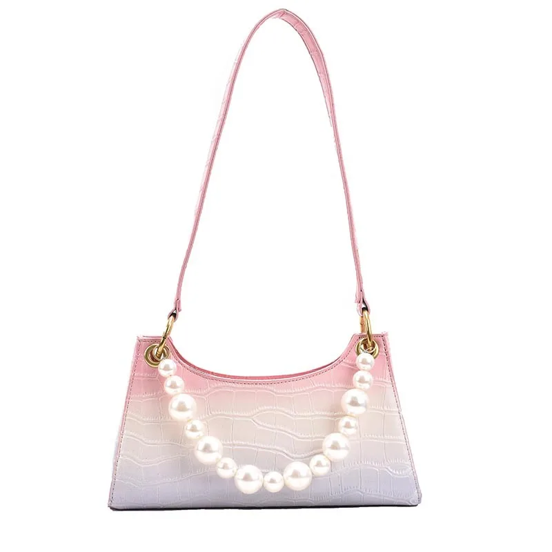 2021 Korean New Style Ladies Gradient Color Handbag Pearl Croco Shoulder Bag, 6 colors
2021 Korean New Style Ladies Gradient Color Handbag Pearl Croco Shoulder Bag, 6 colors