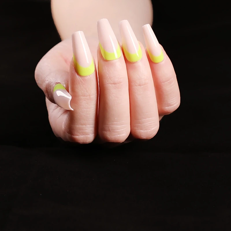 french press on nails Long ballerina press on nails with box Fluorescence yellow reusable press on nails
french press on nails Long ballerina press on nails with box Fluorescence yellow reusable press on nails