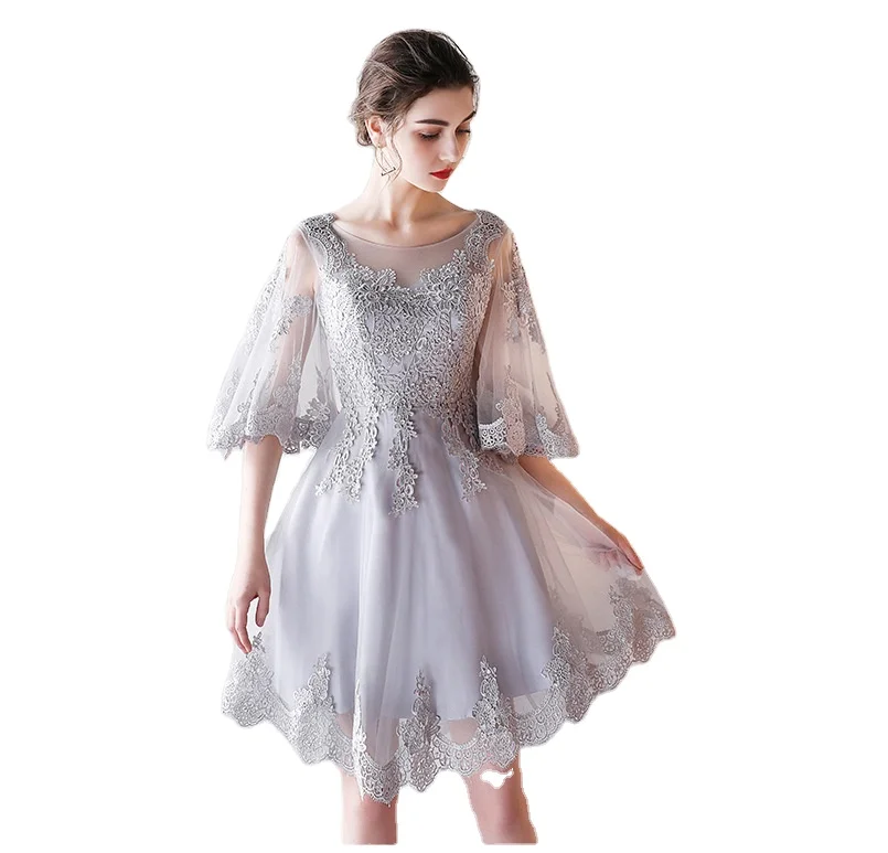 2021 European And American New Ladies Fairy Smoky Gray Tulle Embroidery Party Dress Party Slim Short Evening Dresses, Picture
2021 European And American New Ladies Fairy Smoky Gray Tulle Embroidery Party Dress Party Slim Short Evening Dresses, Picture