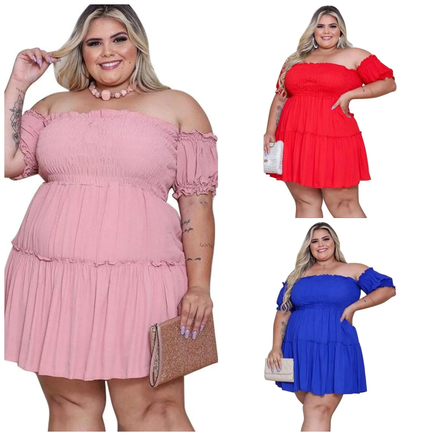 Drop shipping summer woman clothe dress solid color plus size pleated women's dresses, As pic
Drop shipping summer woman clothe dress solid color plus size pleated women's dresses, As pic