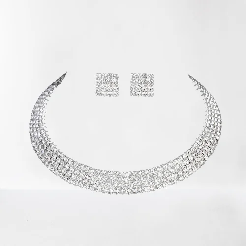 2018 cross-border wedding jewelry fashion bright four-row claw chain rhinestone necklace earrings hawaiian jewelry wholesale
2018 cross-border wedding jewelry fashion bright four-row claw chain rhinestone necklace earrings hawaiian jewelry wholesale