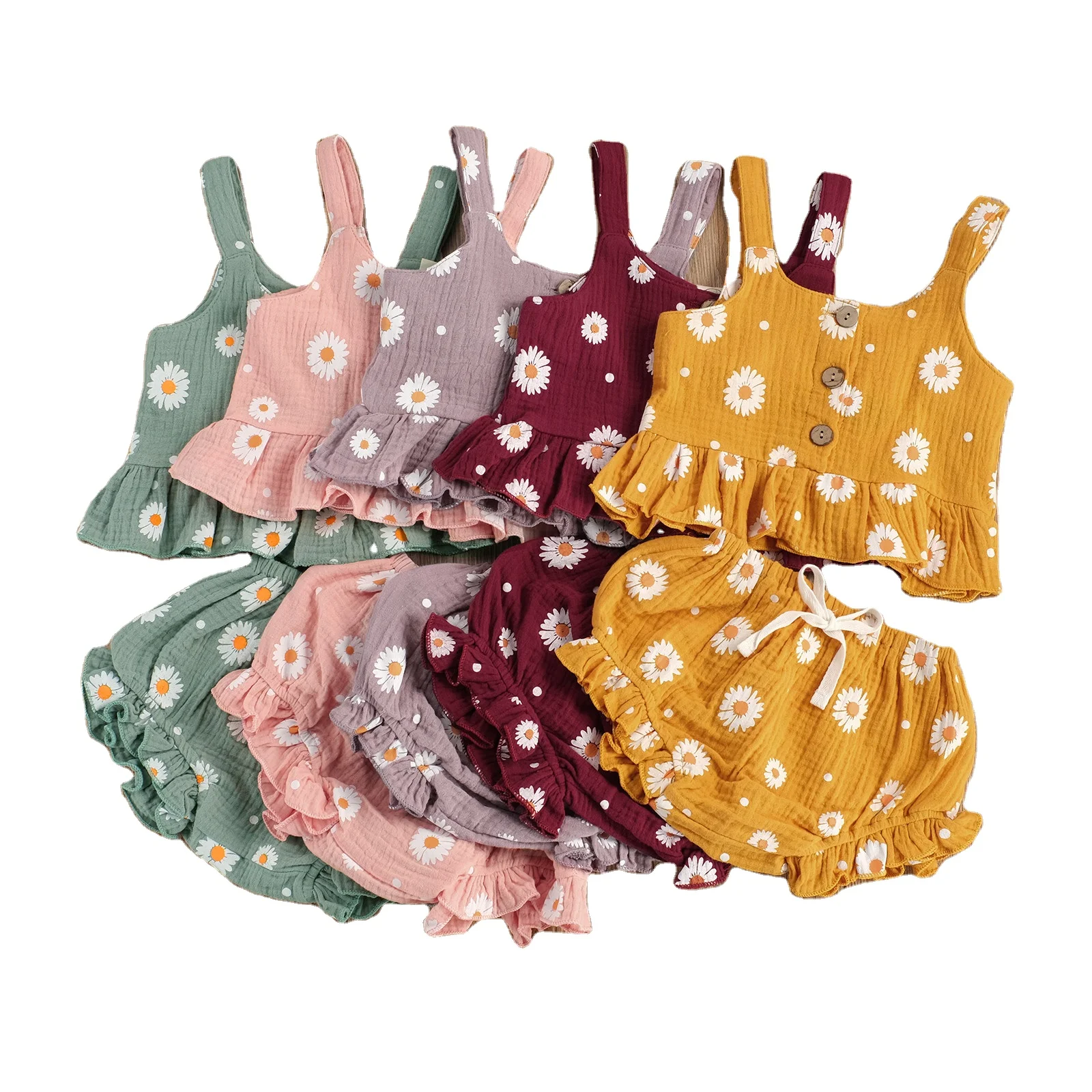 Trendy baby girl clothes linen sleeveless ruffle shorts and top floral 2 piece outfits set summer baby girls clothing set, As picture show
Trendy baby girl clothes linen sleeveless ruffle shorts and top floral 2 piece outfits set summer baby girls clothing set, As picture show